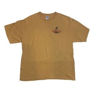 Gildan Heavy Cotton USMC Thanksgiving Graphic Tee Brown Short Sleeve Mens XL
